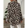 Fall Winter Leopard Print Long Sleeve Shirt Elegant Casual Vacation Blouse Top for Women European American Crossbody