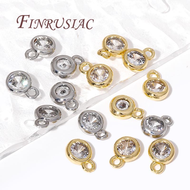 Messing mit 18K Goldbeschichtung mit Zirkon Anhängern Charms Verbinder Zubehör Für Schmuckherstellung Zubehör, DIY Armbänder Zubehör