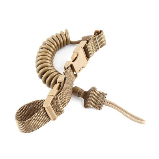 150cm Military Tactical Nylon Elastic Quick Release Pistol Sling Spring Lanyard