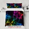 3pcs Geometric Pattern Bedding Sets 3D Printed Neon Colors Duvet Cover Sets With Pillowcases No Filling Cool Visual For Teen