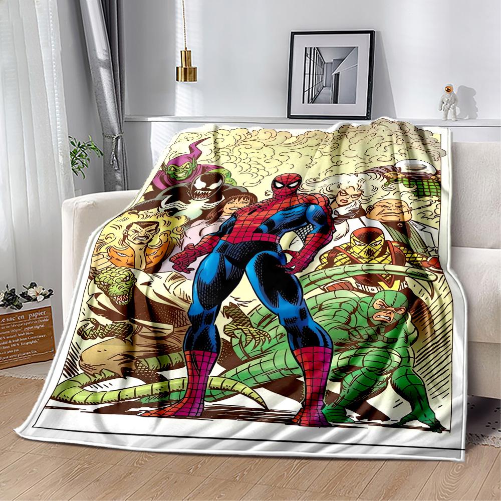 1pc Spider-Man City Blanket Soft and Warm for Sofa Office Camping Travel Livingroom Great Gift for Friends and Family Comfortable
