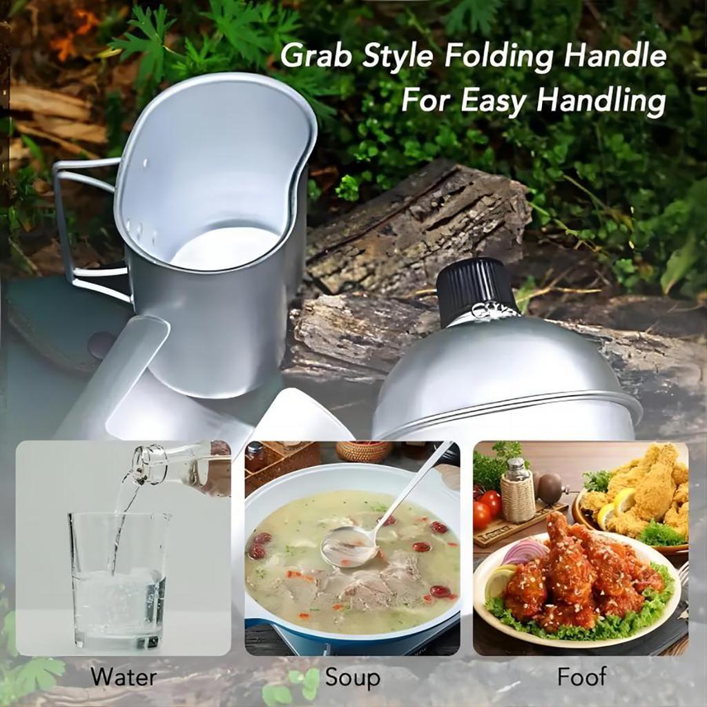 Großvolumige Wasserflasche Neue Aluminium-Wasserflasche mit Aufbewahrungstasche für Outdoor-Camping, Wandern, Reisen, Tragbare Wasserflasche