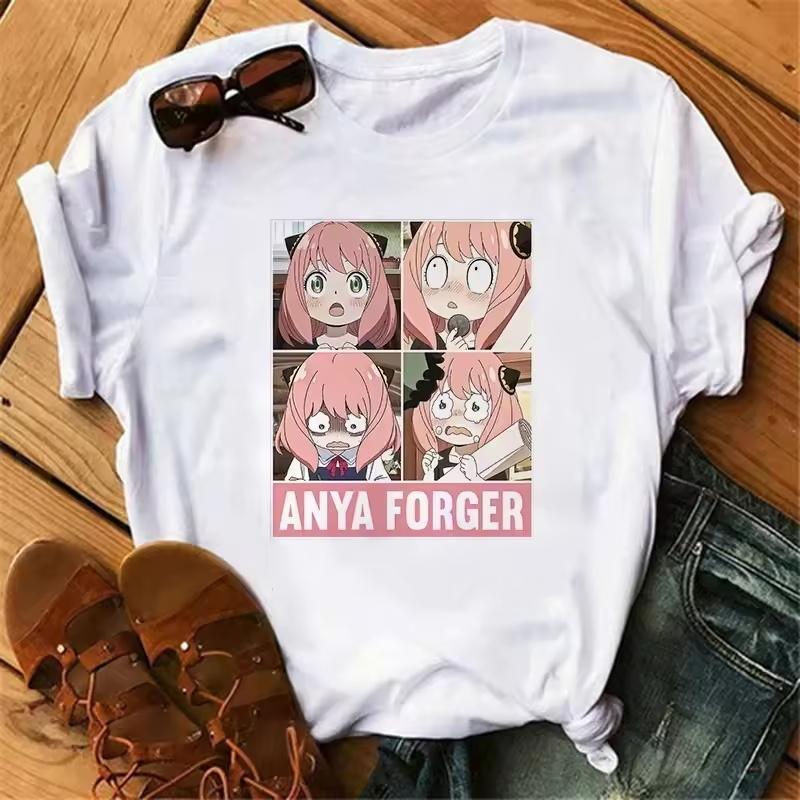 Anime Spy X Family T Shirt Wommen Japanese Harajuku Fashion Short Sleeve T-shirts Summer Tops Kawaii O-Neck Women's T-shirt Top
