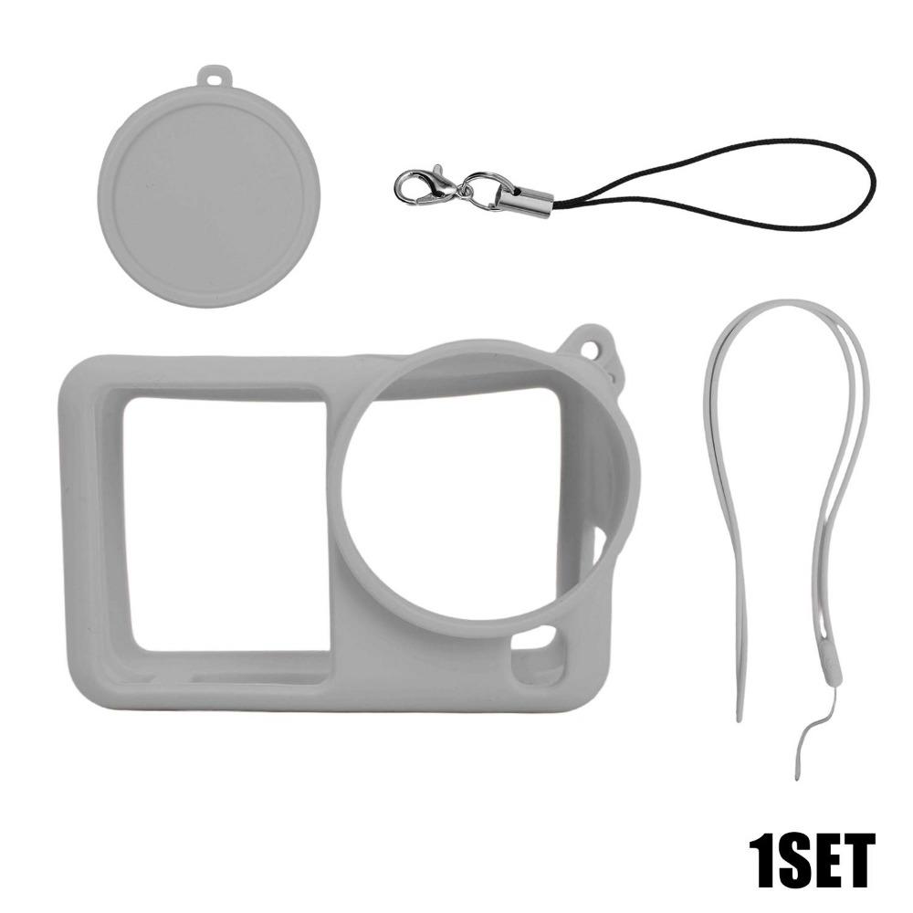 4in1 Silicone Full Cover Protective Case for DJI OSMO Action 6 for Action Camera Shockproof Cover with Lens Cover Safety Straps
