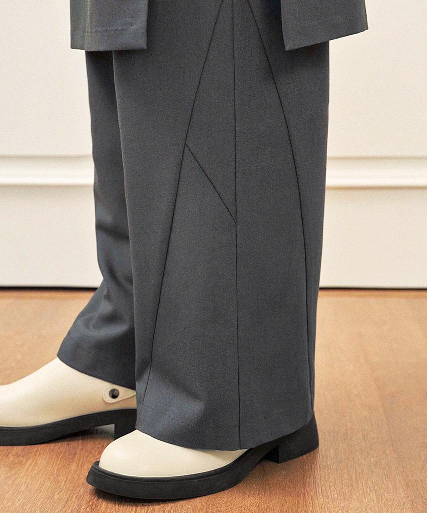 MICANE Ridge Wrap Skirt Layered Slacks