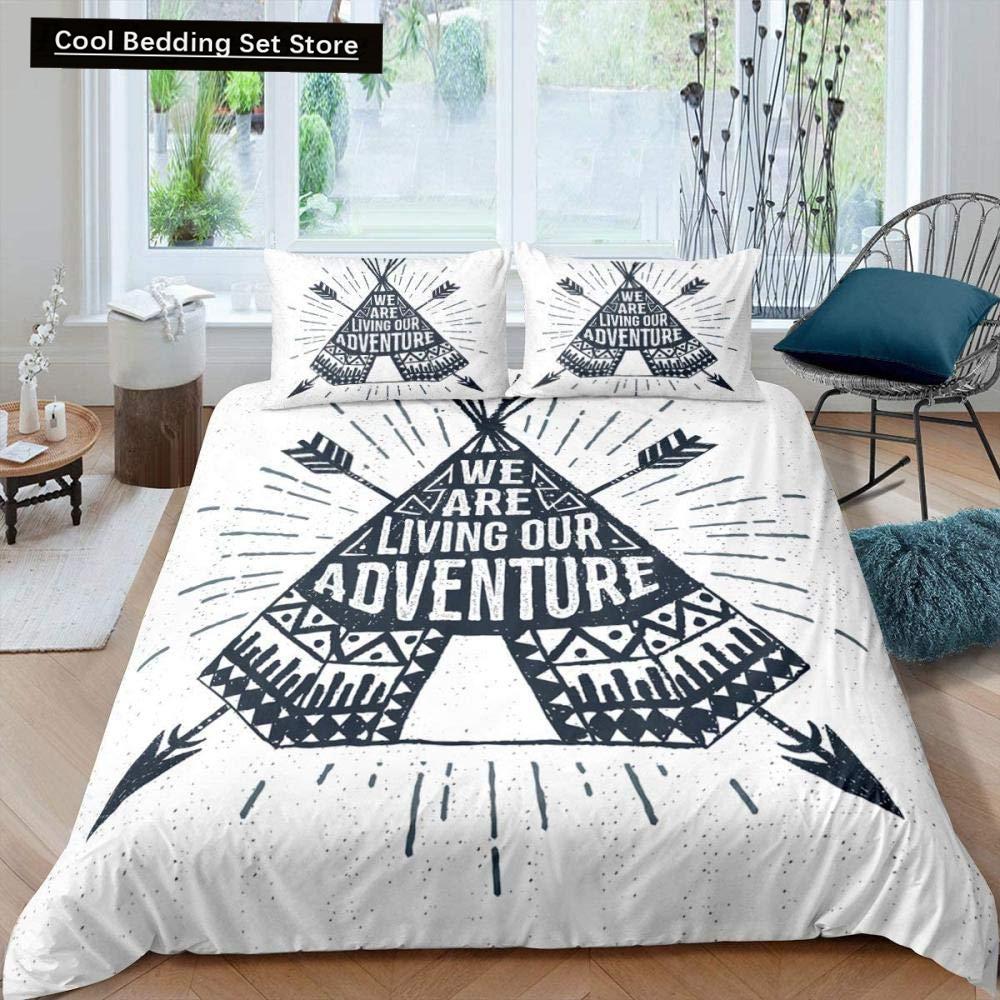 Camping Äventyr Kung Drottning Påslakan Utrustning Yxa Stock Sängkläder Set Lägereld Spade Täcköverdrag Polyester Täckeöverdrag