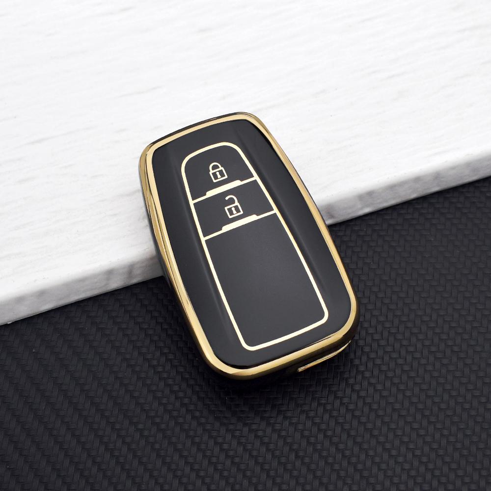 Soft TPU Car Key Case Shell For Toyota Prius Camry Corolla C-HR RAV4 Land Cruiser Prado Key Protector Cover Key Rings Auto Parts