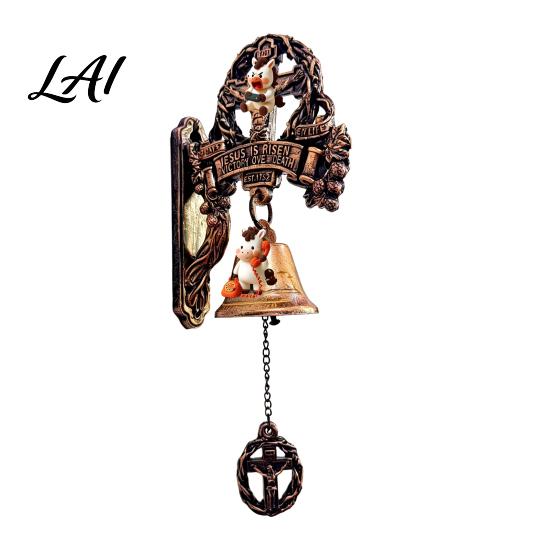 Outdoor Doorbell Chime Wall Mounted Cast Iron Bell for Vintage Dinner Rustic Hanging Outside Front Door Garden Home Decor Clear Sound