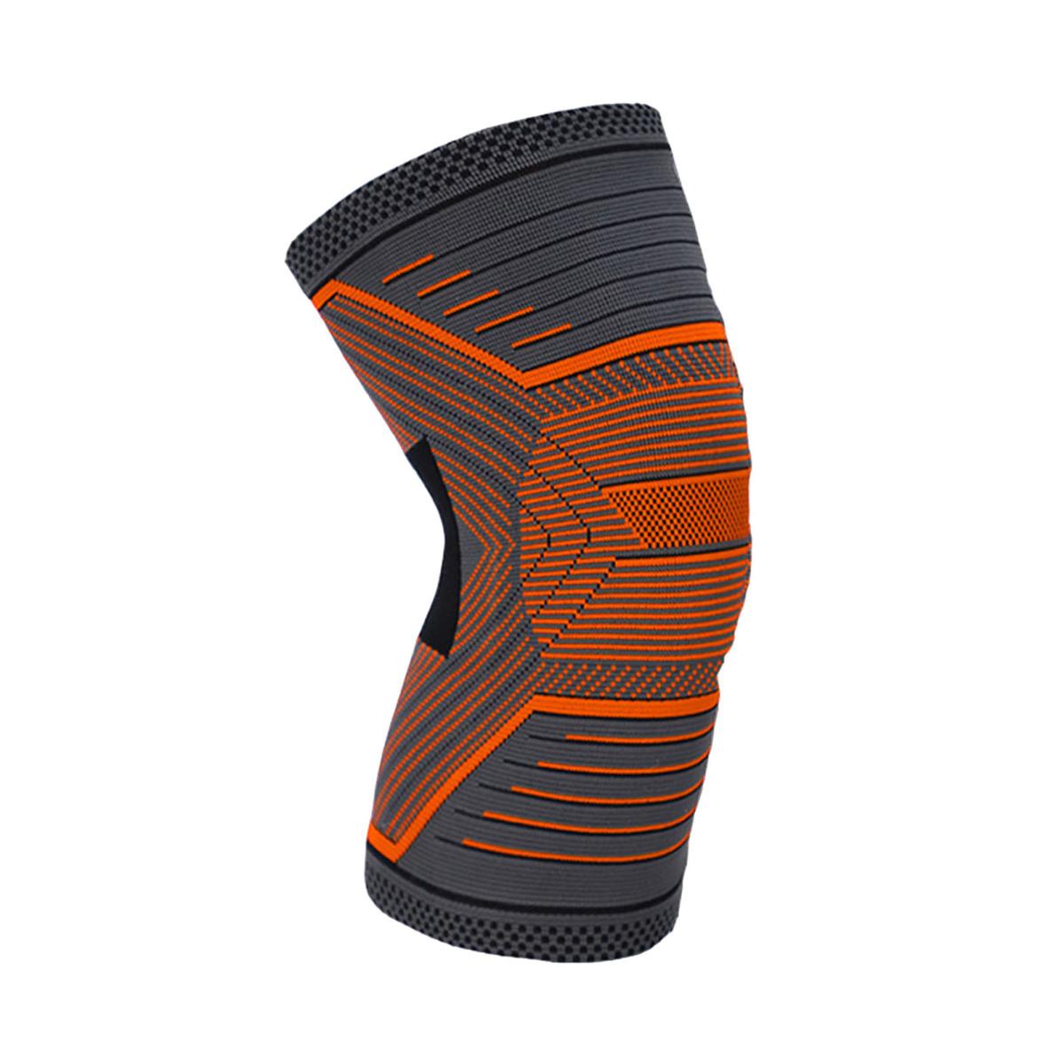 

Компрессионный рукав для колена для мужчин и женщин, спортивные наколенники с 3D-вязанием, эластичный дизайн, нескользящие наколенники для бега L оранжевый
