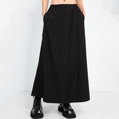 Pantaloni da donna neri taglie forti vintage a vita alta casual larghi estivi con gamba larga
