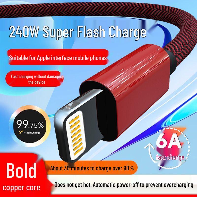 Anti-Overcharge Fast Charging Data Cable for iPhone 8p/11/12/13/14 Max with Smart Power-Off