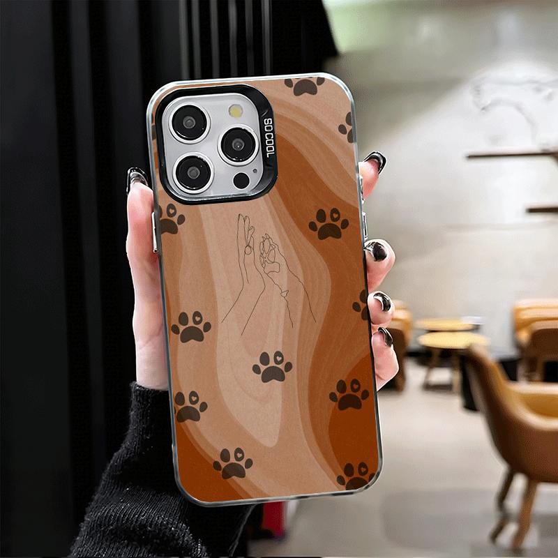 Dog Footprint Paw Cute Pattern Shockproof Phone Case for iPhone 17 Air 16 16E 15 Pro Max 14 Plus 13 Mini 12 Back Cover Anti Fall