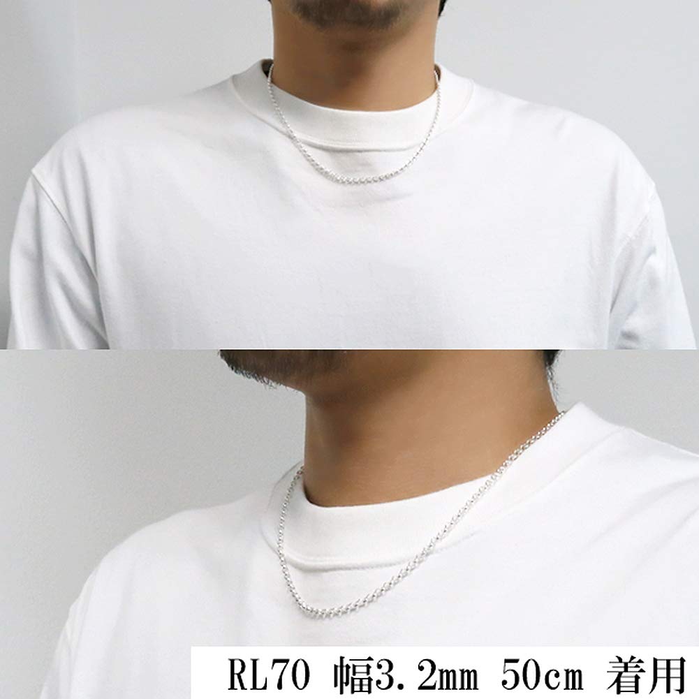 Gin no Silver 925 Roll Chain Necklace for Men and Chain Only [Shinjuku Kura] Chain, Approx. 3.2mm Wide, 40-60cm (50cm) Long, Women, Simple,