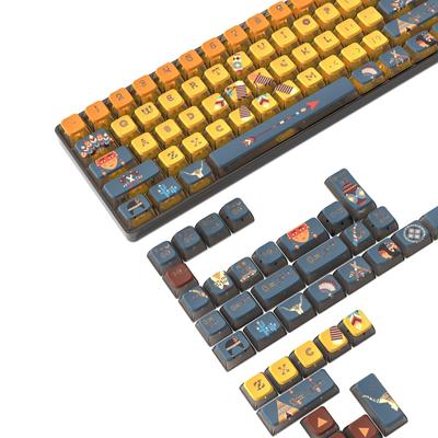 Gaming Keycap Key Top PBT Translucent Sublimation Printing Heat Sublimation 120 Keys Aboriginal Full Key Compatible Compatible with ASA Profile