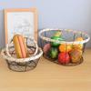 Round/Oval Shaped Wire Basket Space Saving Basket Fruit Holder Decorative Food Storage Solution Kitchen Accessory
