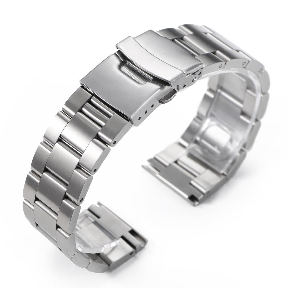 

18мм 20мм 22мм 24мм 26мм Ремінець з нержавіючої сталі для Seiko SKX007 SKX009 Годинник для дайвінгу Металевий браслет для чоловіків жінок Аксесуари для ремінця 26mm срібний