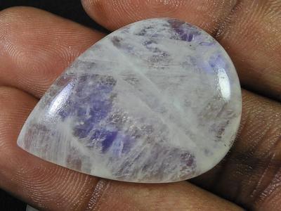 Pierre de lune arc-en-ciel naturelle Cristal de feu Cabochon Poire Pierre gemme libre 27X37X7MM SK-898