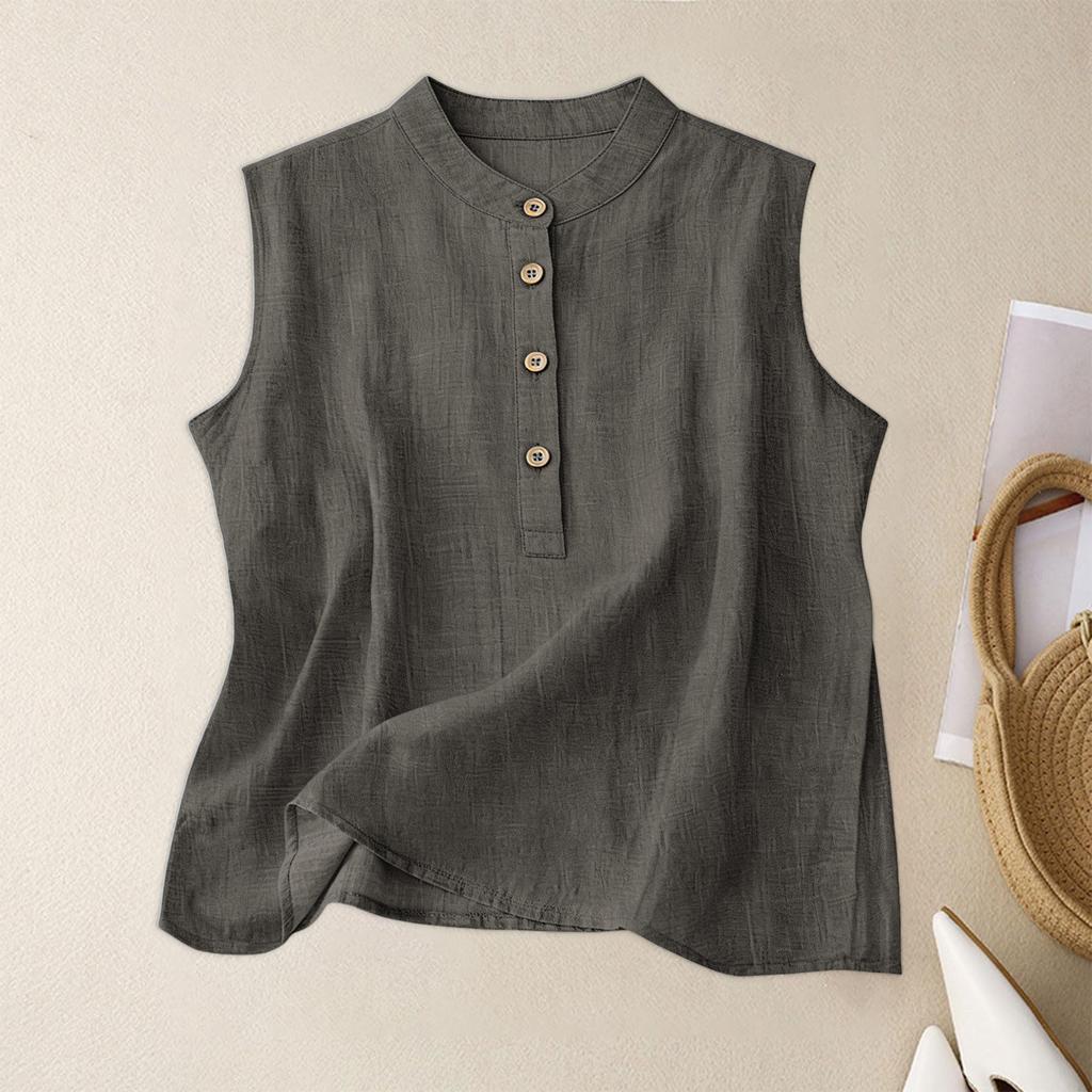 Women's Retro Artistic Cotton Linen Casual Loose Versatile Elegant Vest