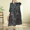 DIMANAF New 2026 Women Plus Size Summer Maxi Long Dress Cotton Hooded Loose Oversize Casual Lady Vintage Print Beach Sundress