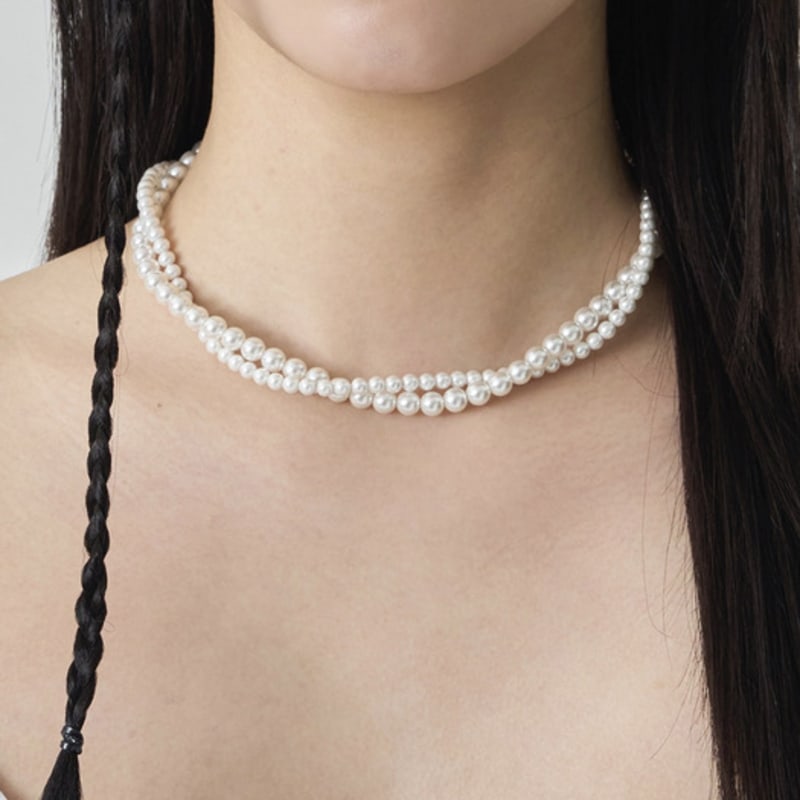 cozywaveclub TWIST NECKLACE_WHITE