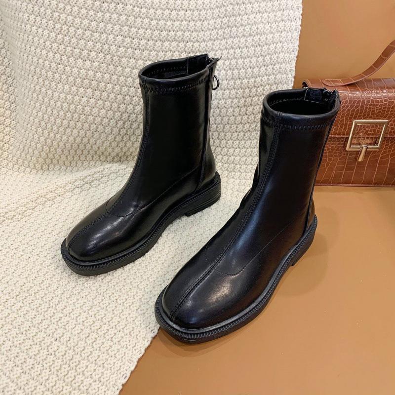 Skinny Boots Women's Autumn and Winter New Summer Thin Single Boots Martin Boots Thick-soled Versatile British Style Short Boots