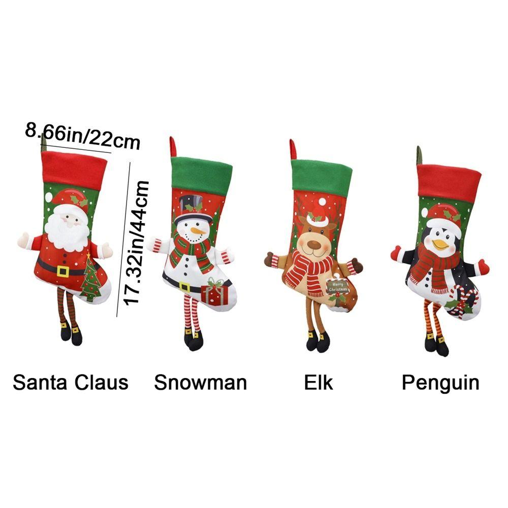 Snowman Christmas Gift Bags Santa Claus Xmas Candy Bag Gift Christmas Socks Pendant  Children