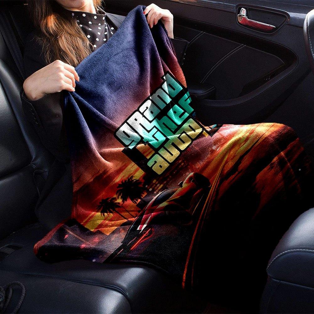 1pc Grand Theft Auto Soft Flannel Blanket with Designer Print A Cozy Blanket for All Seasons, Perfect for the Couch, Bed, Office