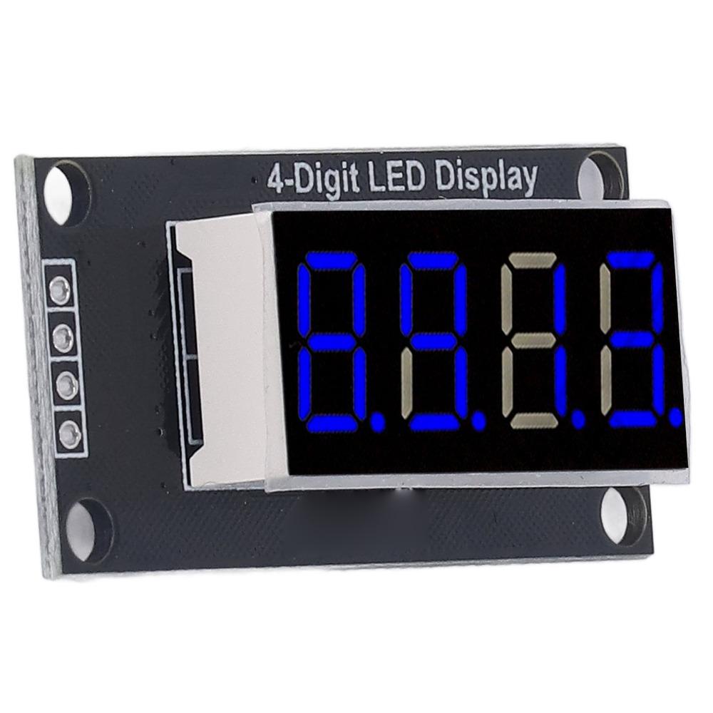 0.36 Inch Digital Tube Display Module TM1637 Drive Chip with Pin Header LED Segment Display Blue 4 Digit 7 Segment