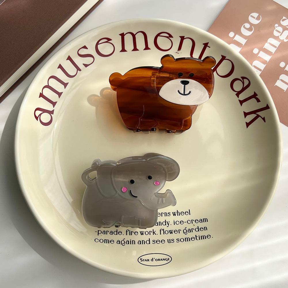 1pc New Catching Elephant Bear Cute Animal Creative Hair Clip Cartoon Hair Catching Hair Ornament Shark Catching Female