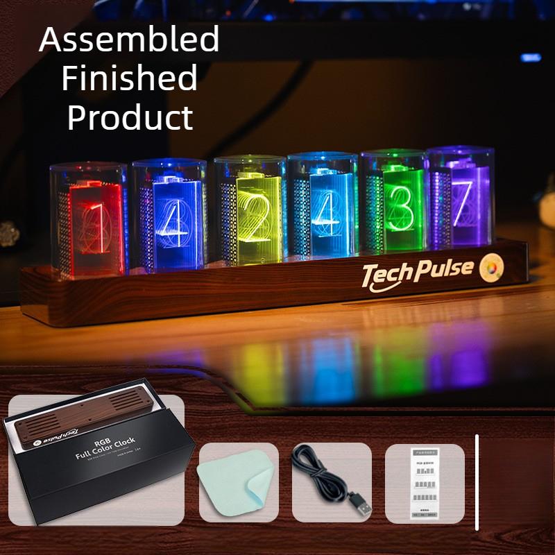 

Nixie Tube Table Clock LED Digital Desk Watch Aesthetic Silent Vacuum Tubes Tabletop Clocks Decorative Luxury Desktop Watches