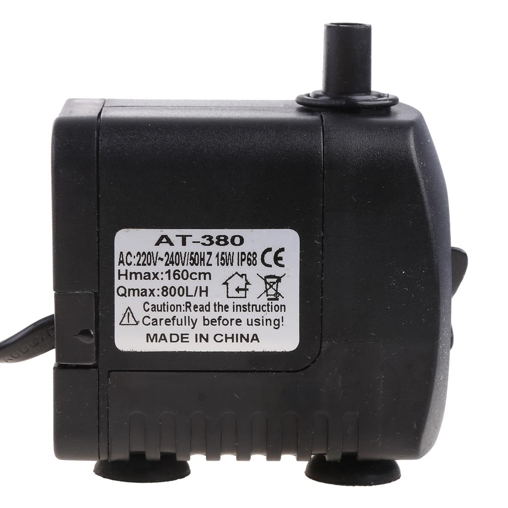 Mini Aquarium Pump Ultra Quiet Submersible Pump for Aquarium Fish Tank Fountain Hydroponics 220V 15W EU Plug 800L/H