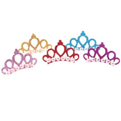 5Pcs Pet Small Dogs Cat Faux Pearl Crown Shape Bows Hair Clips Head Decoration for Pets Hairpins Decor Grooming Accessoires