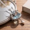 2027 Vintage Wishing‑Fountain Angel‑Embossed Pendant Necklace Ladies Artificial‑Pearl Women Retro Clavicle Chain Neck Jewelry