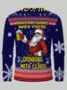 Men's Christmas-themed printed long-sleeved T-shirt, stylish and casual crew neck undershirt, suitable for holiday parties.