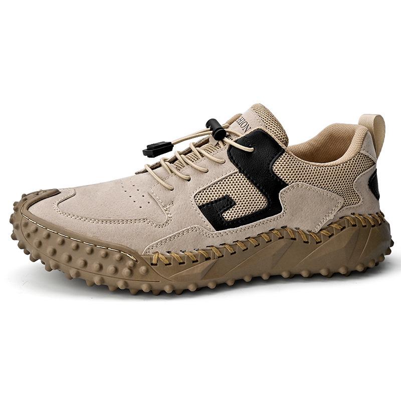 

High-end leather shoes men s casual sports shoes outdoor hiking shoes 46 пісочний
