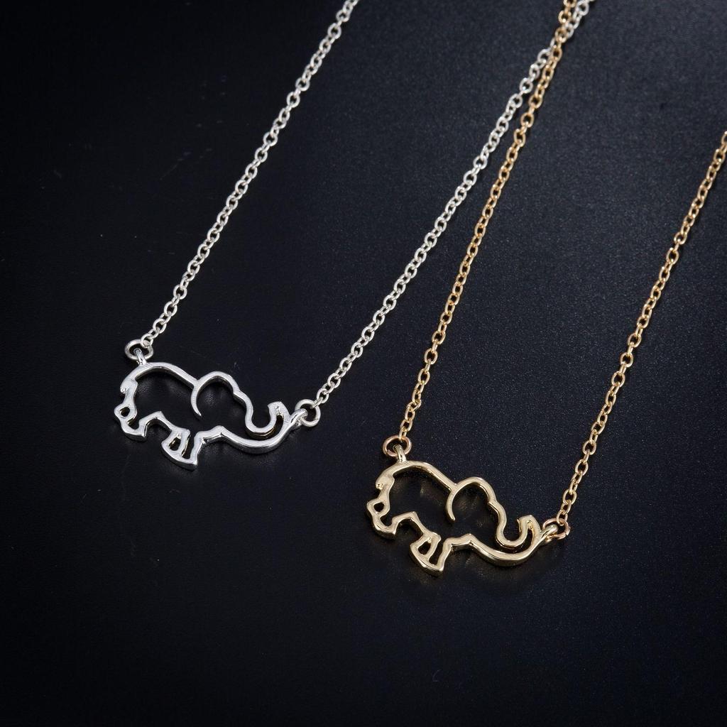 Elegant Elephant Pendant Necklace: Cute Hollow Design for Women