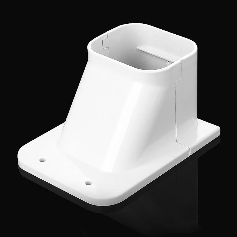 75*65mm Air Cond Lineset Cover System PVC Easy To Install Coupling End Cap Cover White Weather Resistance Wall Cap