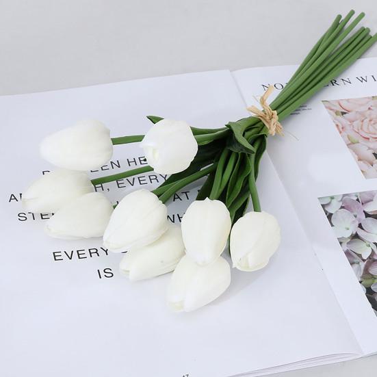 5Pcs/Set Fake Flower to Easy Decor Simulated Faux Leather Care Long Stem Soft Artificial