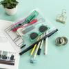 Cute PVC Cactus Pencil Case Cute Transparent Waterproof Pen Pouch Kawaii Stationery Large Capacity Storage Pen Bag