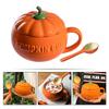 Vintage Coffee Mugs Cups with Lids Pumpkin Ceramic Milk Container Travel Espresso