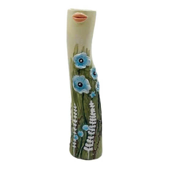 Handmade Face Bud Bohemian Vase Ceramic Vase Girls Face Cute Hand Painted B