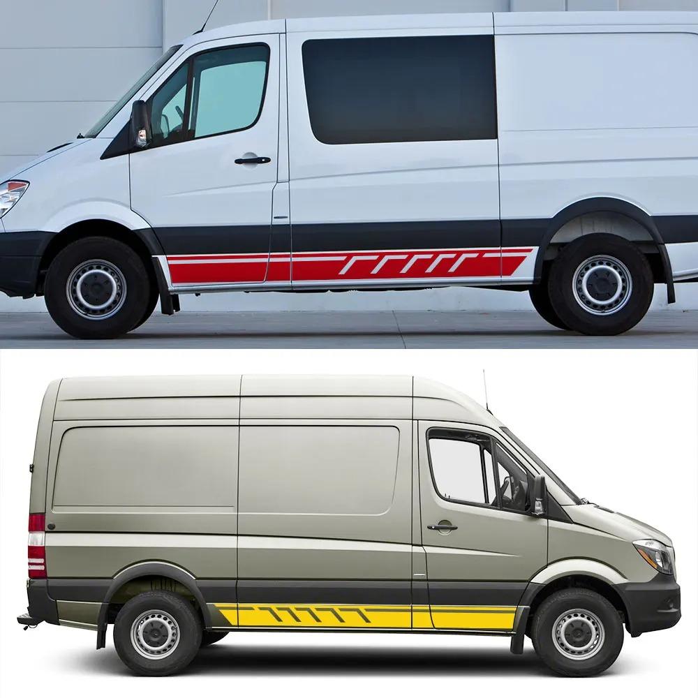 Car Door Side Stickers For Mercedes Benz Sprinter Motorhome Stripes Camper Van Graphics Decal Auto Tuning Decor Accessories