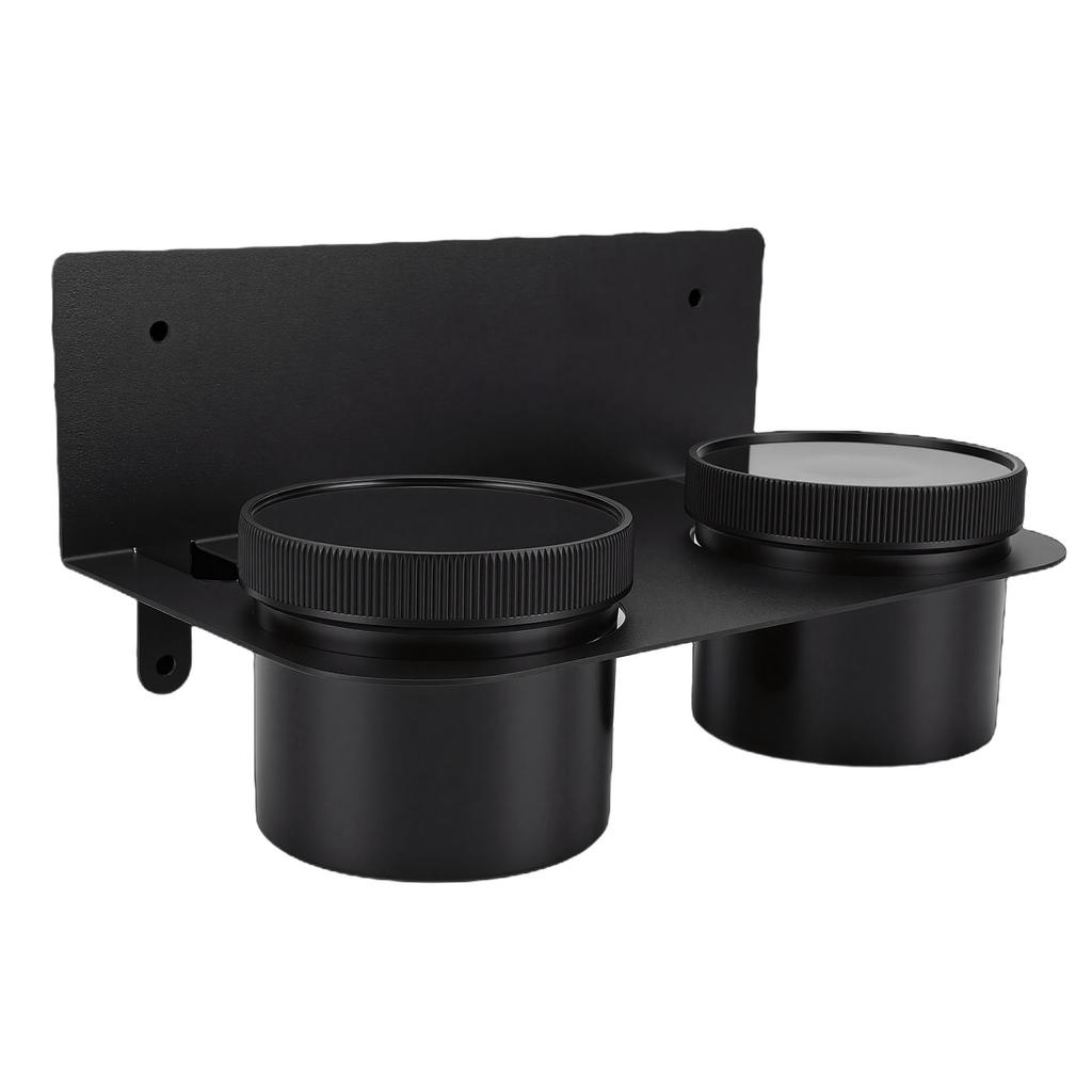 Oil Dual Funnel Holder Carbon Steel Wall Mount Fluid Drain Oil Funnel Storage Rack Kit with 2 Plastic Removable Drip