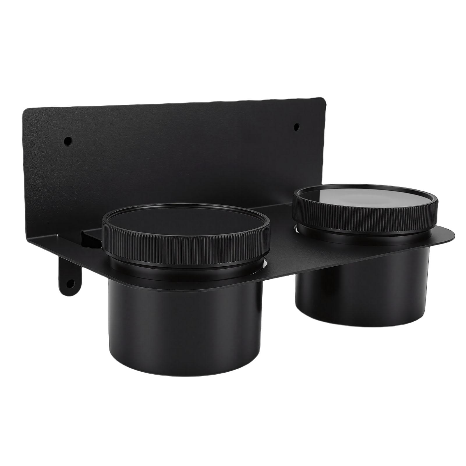 

Oil Dual Funnel Holder Carbon Steel Wall Mount Fluid Drain Oil Funnel Storage Rack Kit with 2 Plastic Removable Drip