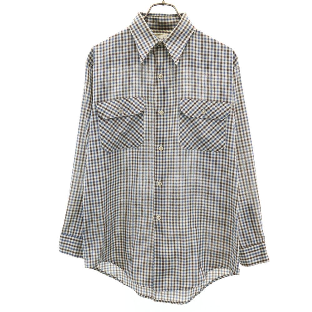 

BIG MAC 70s Check Pattern Long sleeve shirt M JC Penney Old Vintage Men s Used
