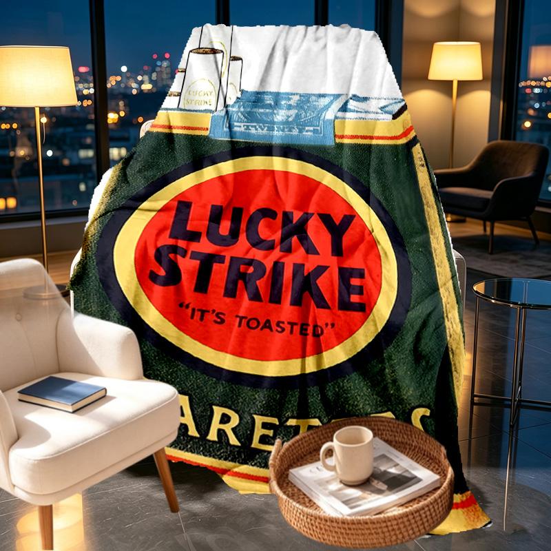Lucky Strike Print Blanket - Soft & Comfortable, for Bedroom, Travel, Sofa, Home Decoration - Birthday Christmas Gift for Friend