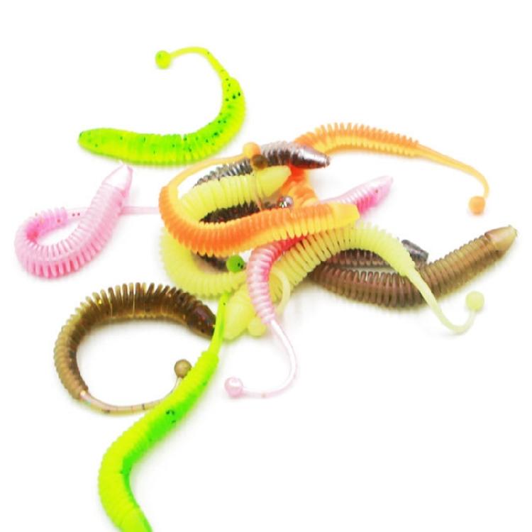 4.8/6/8cm Artificial Worm Baits Saltwater Fishing Tackle Accessories for Trout Fishing Soft Lures Paddle Tail Baits