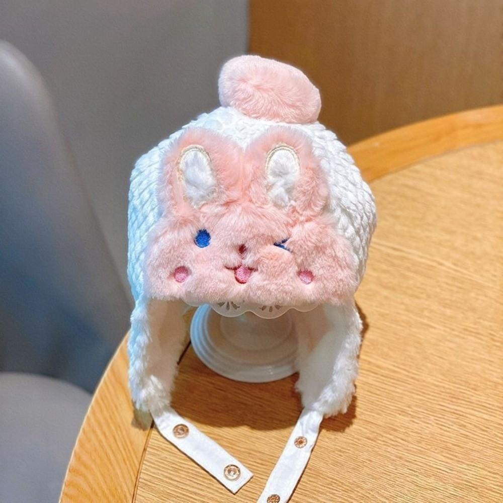 Crochet Earflap Plush Infant Caps Thickened Knit Hats Trendy Lei Feng Hat  for Girls and Boys