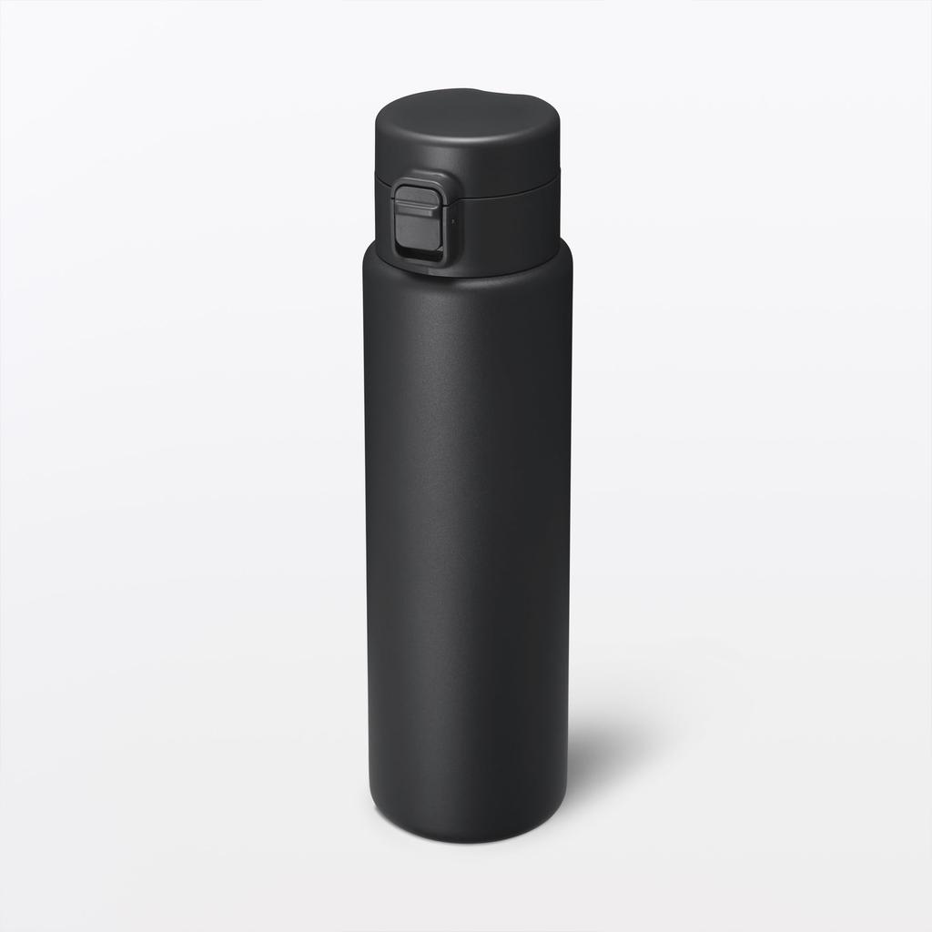MUJI Vacuum Insulated Insulated 76049142 Bottle, One-Touch Type, 750mL, Black,