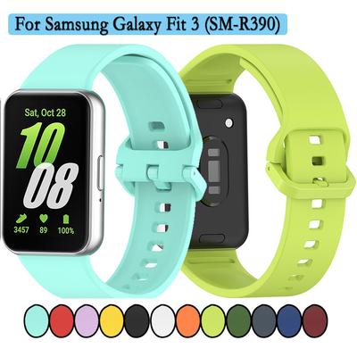 Für Samsung Galaxy Fit 3 SM-R390 Armband Hübsche Farbe Langlebiges Silikon Sport Uhrenarmband Einfarbig Verstellbares Armband Zubehör